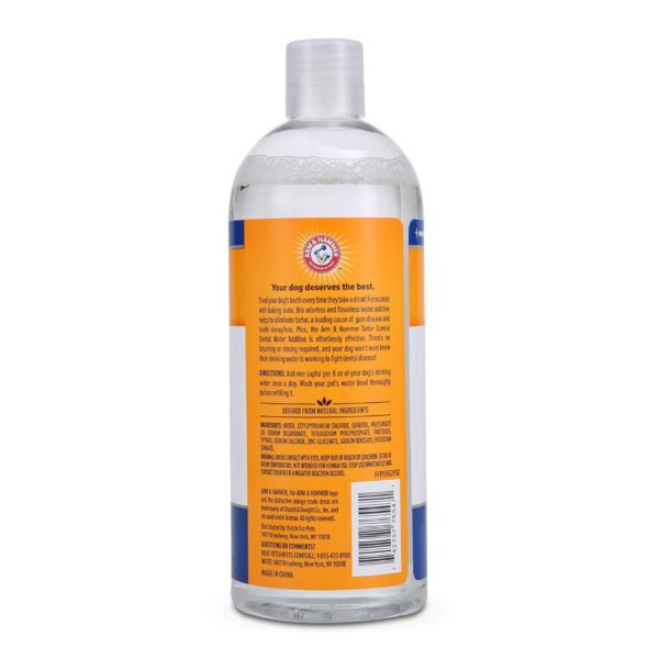 Arm & Hammer Dog Water Additive for Dental Care - Bad Breath Eliminator for Dogs & Dog Breath Freshener - Dog Tooth Plaque Cleaner & Dog Tartar Remover - 16 Fl Oz Dental Rinse...