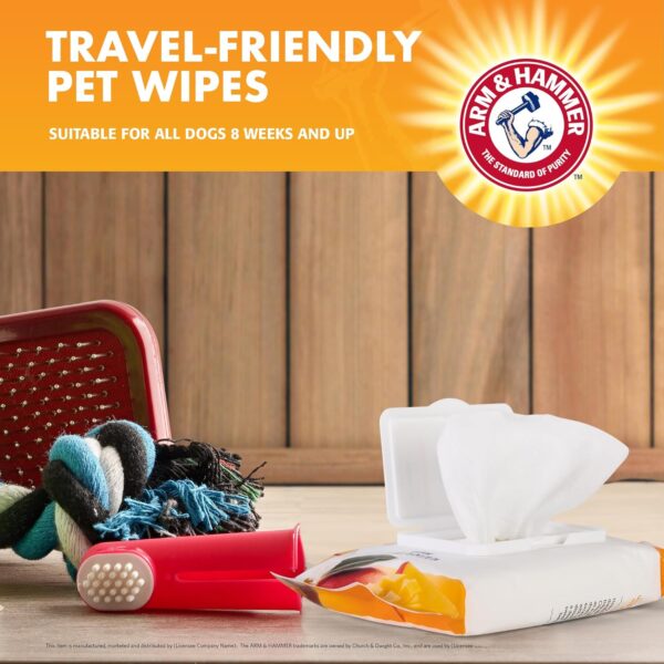 Arm & Hammer for Pets Heavy Duty Multipurpose Bath Wipes for Dogs, Travel Size, Mango Scent | All Purpose Dog Wipes Remove Odor & Refresh Skin for Pets | 30 Ct Pack of Travel...