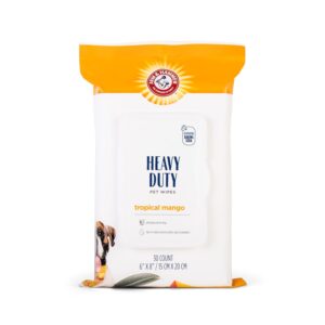 Arm & Hammer for Pets Heavy Duty Multipurpose Bath Wipes for Dogs, Travel Size, Mango Scent | All Purpose Dog Wipes Remove Odor & Refresh Skin for Pets | 30 Ct Pack of Travel...