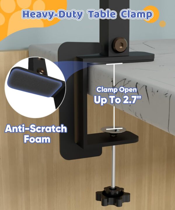 Artibear Dog Grooming Arm with Clamp for Large Dog, Adjustable Height to 33in and Width to 43in, Pet Grooming Table Arm with 2 Loop Noose & 2 No Sit Haunch Holder for Home &...