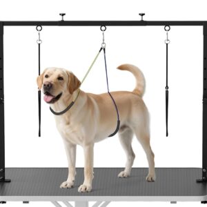 Artibear Dog Grooming Arm with Clamp for Large Dog, Adjustable Height to 33in and Width to 43in, Pet Grooming Table Arm with 2 Loop Noose & 2 No Sit Haunch Holder for Home &...