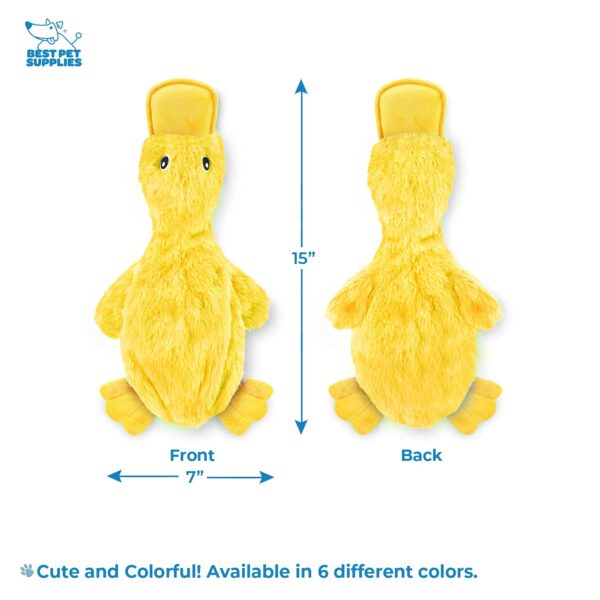Best Pet Supplies Crinkle Dog Toy for Small, Medium, and Large Breeds, Cute No Stuffing Duck with Soft Squeaker, Fun for Indoor Puppies and Senior Pups, Plush No Mess Chew and...