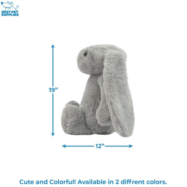 Best Pet Supplies Interactive Bunny Buddy Dog Toy with Crinkle and Squeaky Enrichment for Small and Medium Breed Puppies or Dogs, Cute and Plush - Bunny (Gray)
