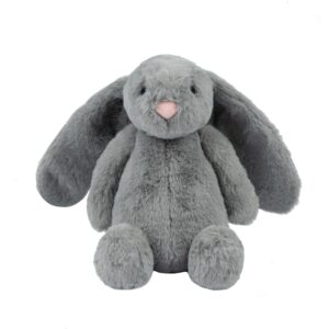 Best Pet Supplies Interactive Bunny Buddy Dog Toy with Crinkle and Squeaky Enrichment for Small and Medium Breed Puppies or Dogs, Cute and Plush - Bunny (Gray)