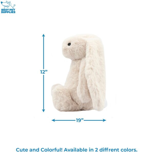 Best Pet Supplies Interactive Bunny Buddy Dog Toy with Crinkle and Squeaky Enrichment for Small and Medium Breed Puppies or Dogs, Cute and Plush - Bunny (Beige)