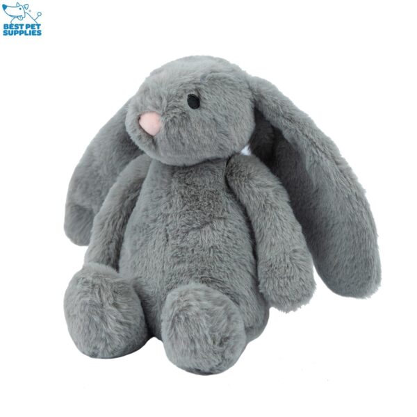 Best Pet Supplies Interactive Bunny Buddy Dog Toy with Crinkle and Squeaky Enrichment for Small and Medium Breed Puppies or Dogs, Cute and Plush - Bunny Bundle (Beige, Gray)