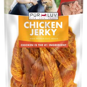 Dog Treats, Chicken Jerky for Dogs, Made with 100% Real Chicken Breast, 16 Ounces, Healthy, Easily Digestible, Long-Lasting, High Protein Dog Treat, Satisfies Dog's Urge to Chew
