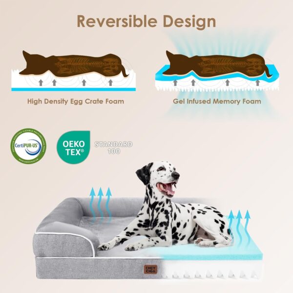EHEYCIGA Orthopedic Dog Beds for Extra Large Dogs 44x32Inch, Waterproof Memory Foam XL Pet Bed with Sides, Non-Slip and Egg-Crate Foam Big Dog Couch Bed with Washable Removable...