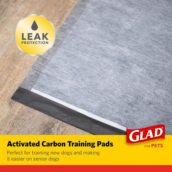 Glad for Pets Black Charcoal Puppy Pads, 23"x23" Disposable Pee Pad That Absorbs & Neutralizes Urine Instantly, Activated Carbon Training Pads For Dogs - 100 Count