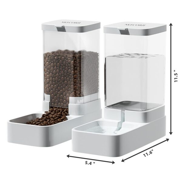 Gravity Pet Feeder and Water Dispenser Set, Automatic Dog Feeder and Dog Water Dispenser for Dogs Cats Pets Animals Large Capacity(3.8L)