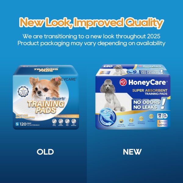 Honey Care All-Absorb, Small 17.5" x 23.5", 120 Count, Dog and Puppy Training Pads, Ultra Absorbent and Odor Eliminating, Leak-Proof 5-Layer Potty Training Pads with Quick-Dry...