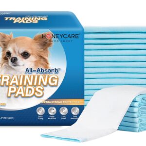 Honey Care All-Absorb, Small 17.5" x 23.5", 120 Count, Dog and Puppy Training Pads, Ultra Absorbent and Odor Eliminating, Leak-Proof 5-Layer Potty Training Pads with Quick-Dry...