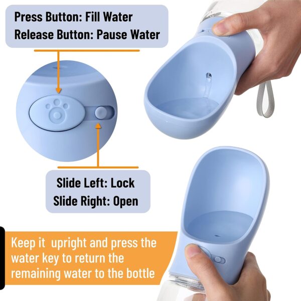 Mr. Pen Portable Dog Water Bottle - 19oz, Blue, Travel & Dispenser for Dogs, Not Dishwasher Safe