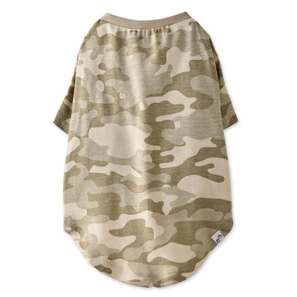 Multipack 100% Organic Cotton Dog Short Sleeve T-Shirt Pet Tees for All Breeds, Camo-Sand, Small
