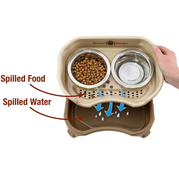 Neater Feeder Express Mess Proof Dog Bowls Elevated for Small Breeds under 15 Lb, Made in USA, No Spill Raised Dog Food Bowl Stand, Stainless Steel Food and Water Bowl Set,...