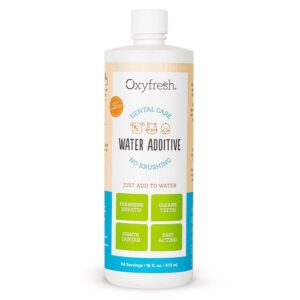 Oxyfresh Premium Pet Dental Care Solution Pet Water Additive: Best Way to Eliminate Bad Dog Breath and Cat Bad Breath - Fights Tartar & Plaque - So Easy, Just Add to Water! Vet...