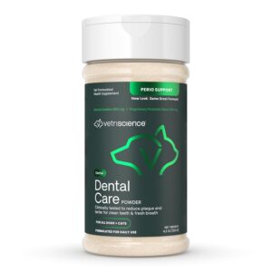 VetriScience Dental Care Powder, Perio Support Clinically Tested Dental Supplement for Small, Medium and Large Breed Dogs, Freshen Breath, Control Plaque and Tartar, Oral...