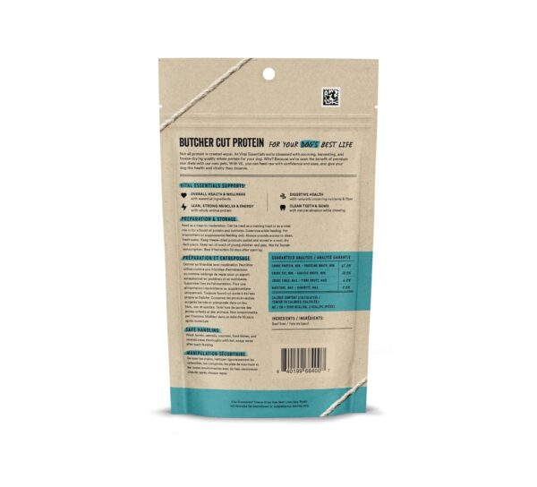 Vital Essentials Beef Liver Dog Treats, 2.1 oz | Freeze-Dried Raw | Single Ingredient | Premium Quality High Protein Training Treats | Grain Free, Gluten Free, Filler Free