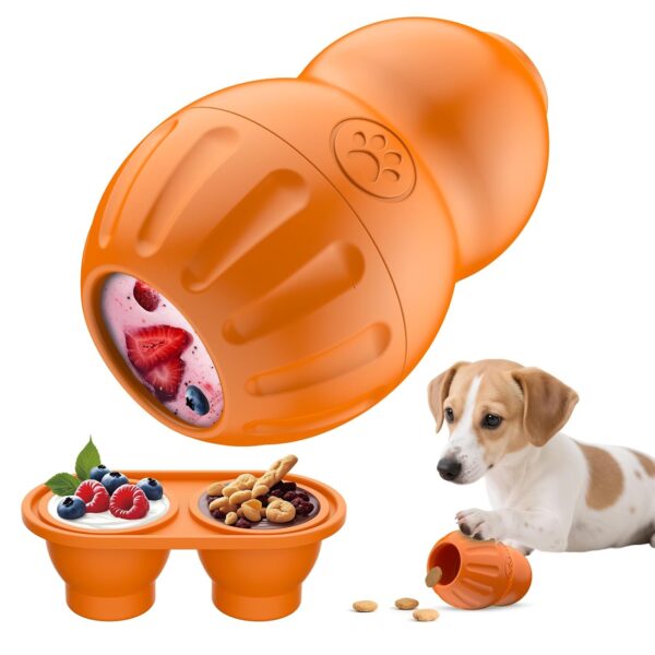 VIWIK Interactive Dog Toys to Keep Them Busy, Dog Frozen Treat Toy to Reduces Anxiety, Dogs Chew Puzzle Enrichment Toy for Small Medium Large Breeds, Freezable Fillable Rubber,...